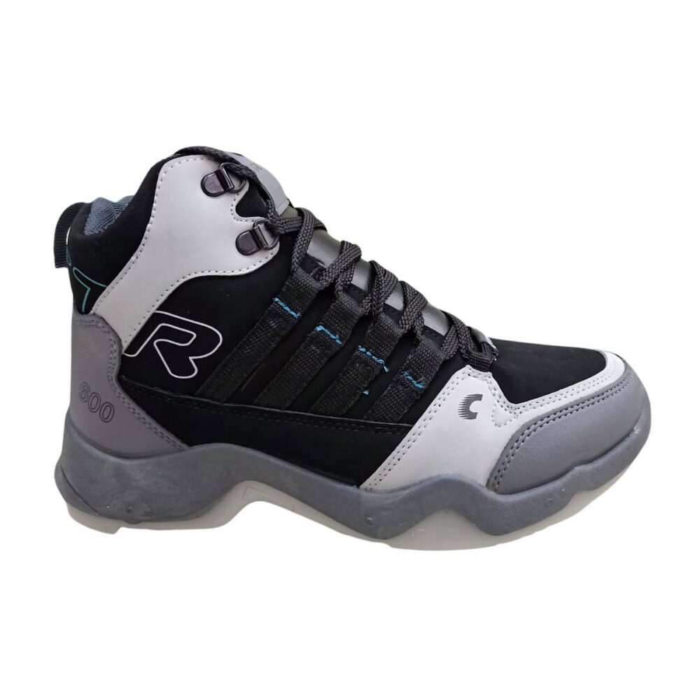 CTR Rub-600 Black Grey High Ankle Trekking and Hiking Shoes - Image 2