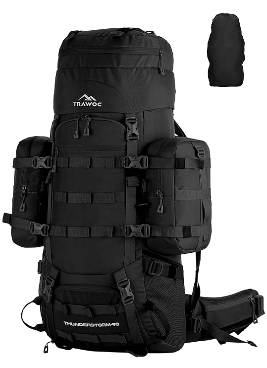 IBEX Thunderstorm 90L Rucksack for Men & Women with Shoe Compartment & Water-Resistant Fabric – Black