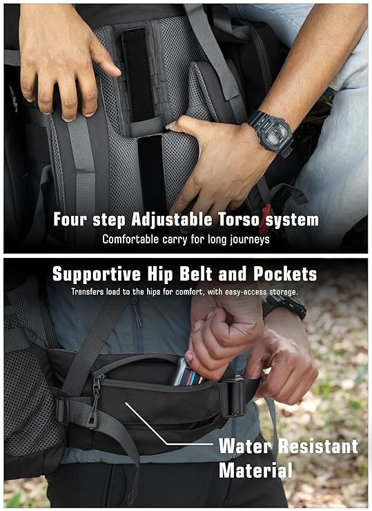 IBEX Thunderstorm 90L Rucksack for Men & Women with Shoe Compartment & Water-Resistant Fabric – Black - Image 5